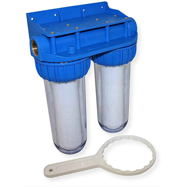 картинка Двойной магистральный фильтр BR10B43-F2 (PP10" + CTO10" Slim Line, ключ, метал. резьба 1/2")