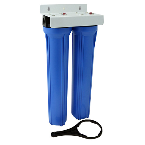 картинка Двойной магистральный фильтр BRK02-20x2sl (PP20" + CTO20" Slim Line, ключ, пласт. резьба 1/2")