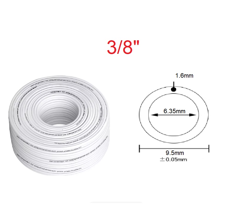 картинка Пластиковая трубка PIPE 3/8"(9.53мм, белый) x 50м