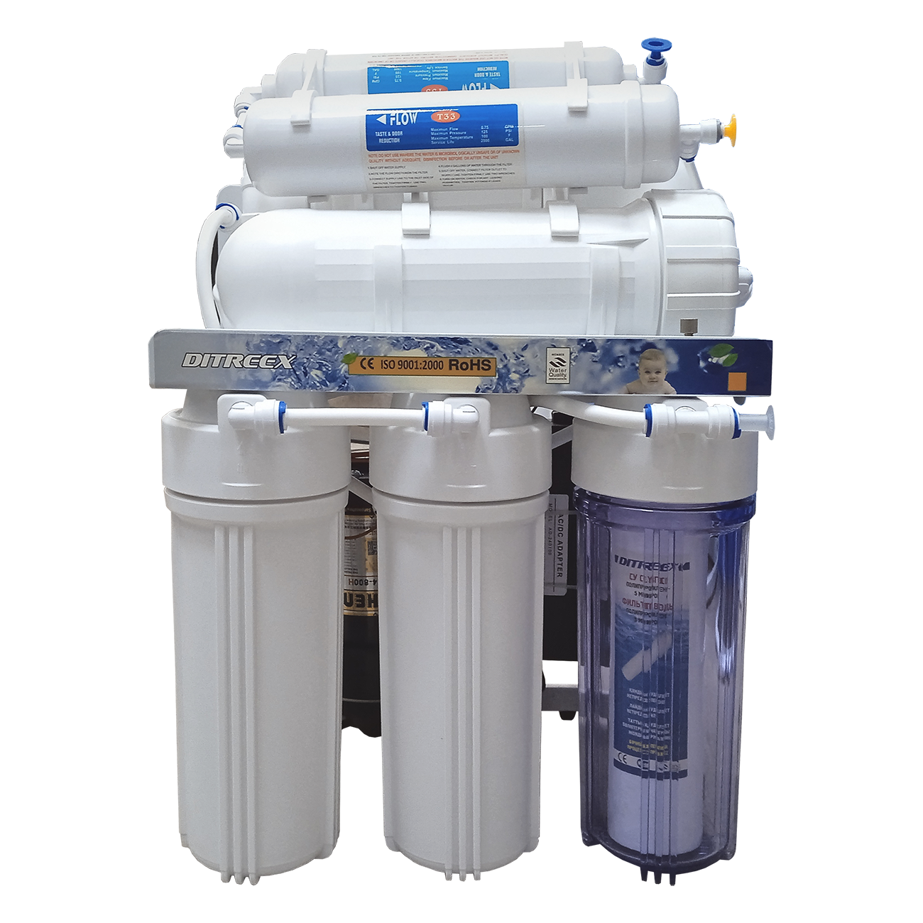 картинка Настенная установка обратного осмоса бескорпусная DITREEX RO800-E2 (ручной режим, без бака)
