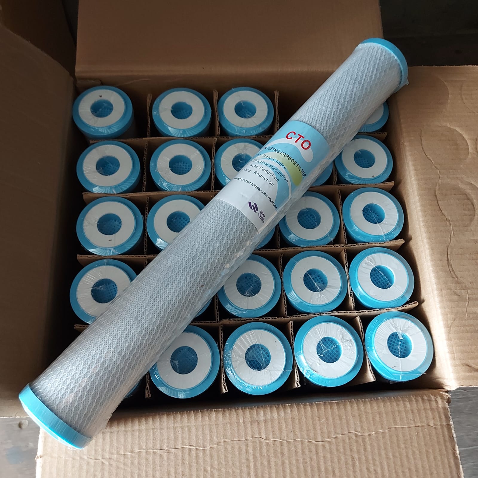 картинка Картридж с прессованным углем CTO-20 (Slim Line) blue/white