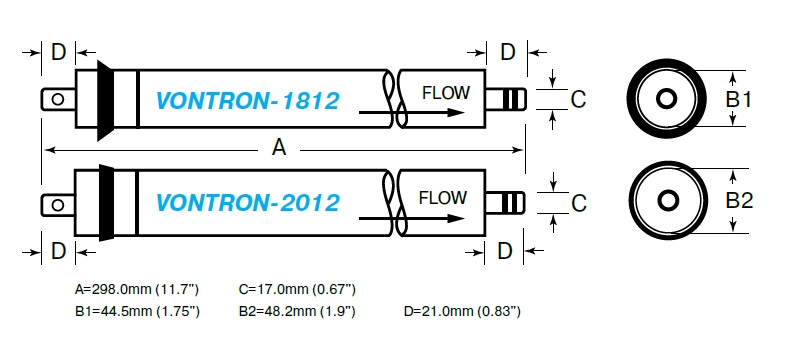 картинка Мембрана обратного осмоса Vontron HP2012-100 GPD
